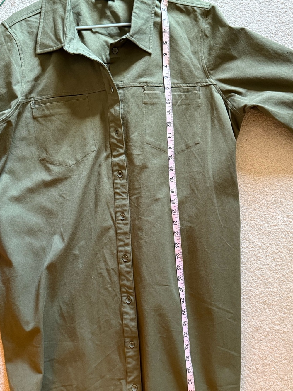 Universal Standard Olive Green Button-Up Shirt Dress - Picture 12 of 13